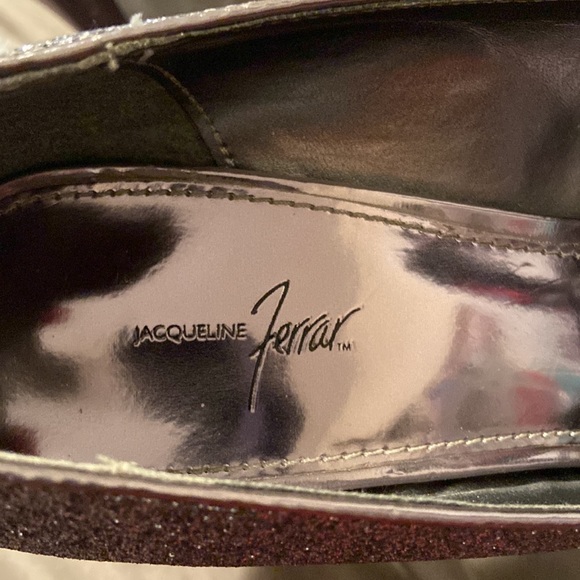 Jacqueline Ferrar Silver Sparkle Glitter Peep Toe Heels - Picture 5 of 7